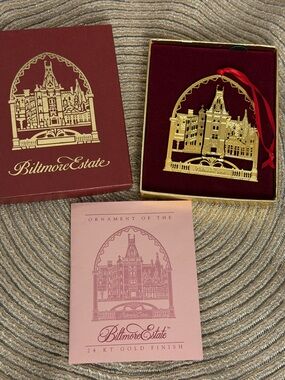 Biltmore Estate 24KT Gold Finish Ornament 1997 Vintage House Christmas Decor NC